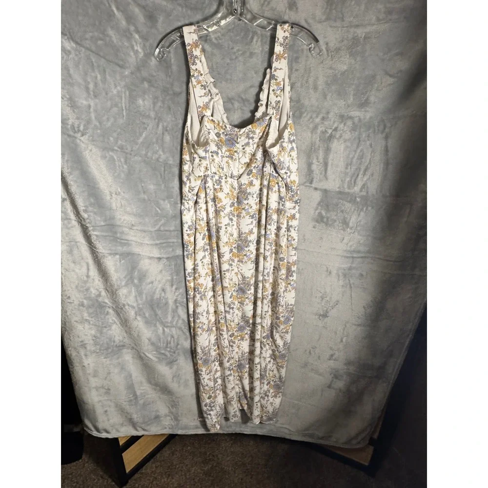 Abercrombie Fitch Floral Maxi Dress NWT Tie Front Womens XLT tall‎ leg slit